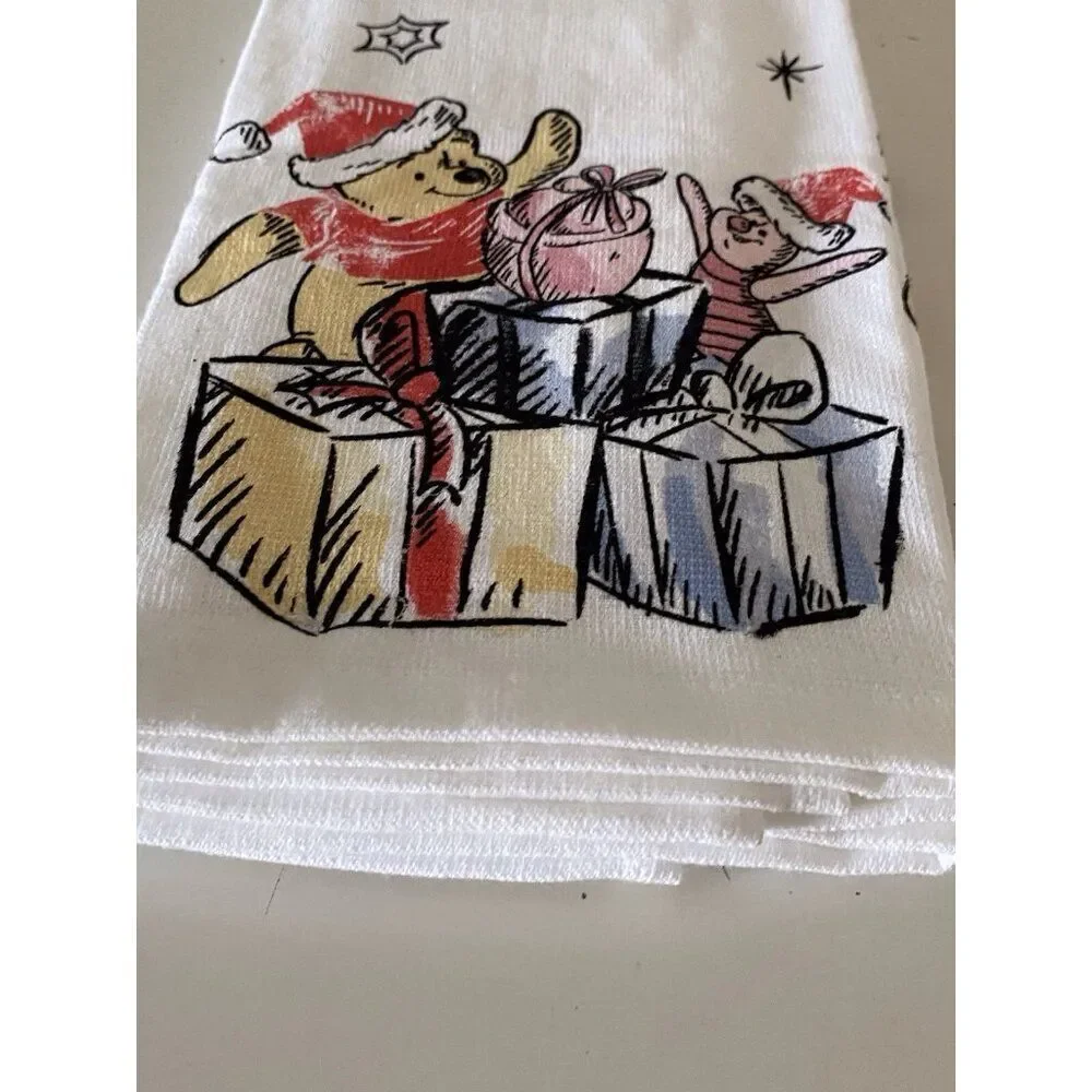 2 Pk Disney Winnie The Pooh Piglet‎ Christmas Kitchen Dish Towels 16 X 26” NEW